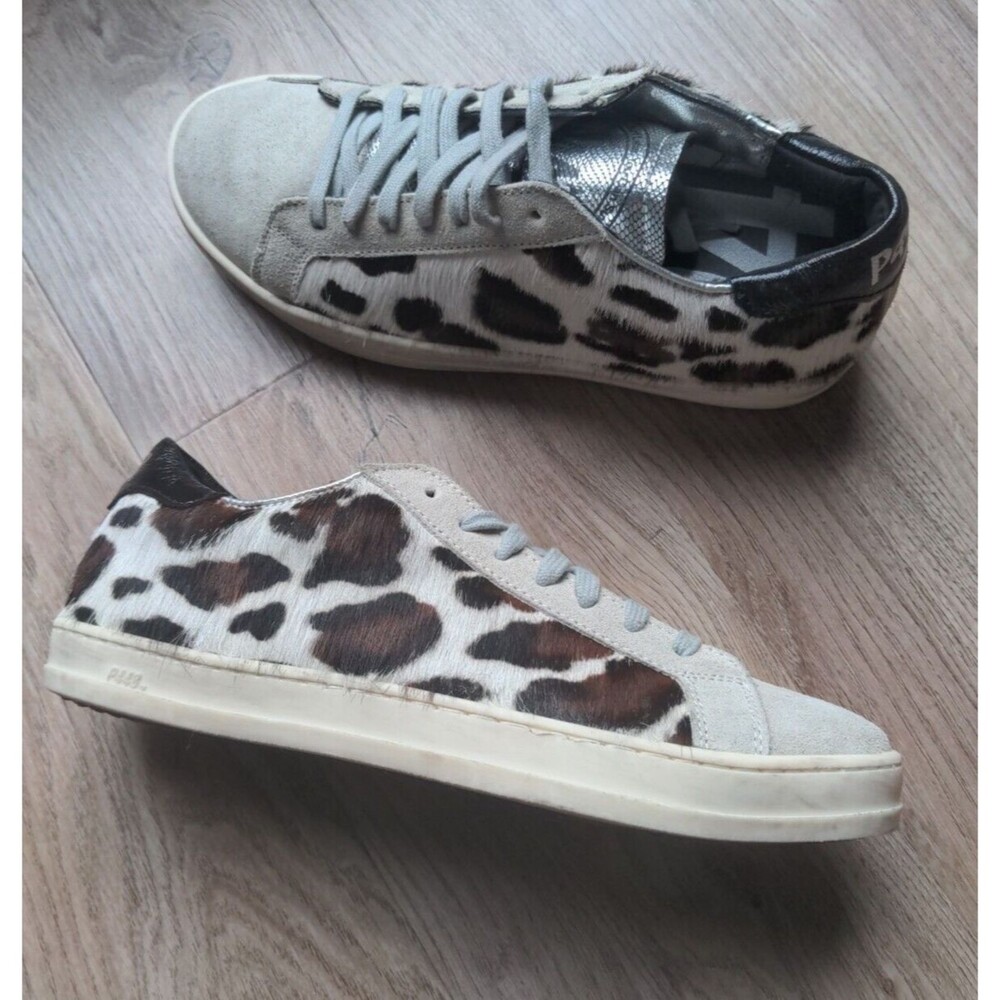 P448 Queens John Low Top Calf Hair Leopard Sneakers